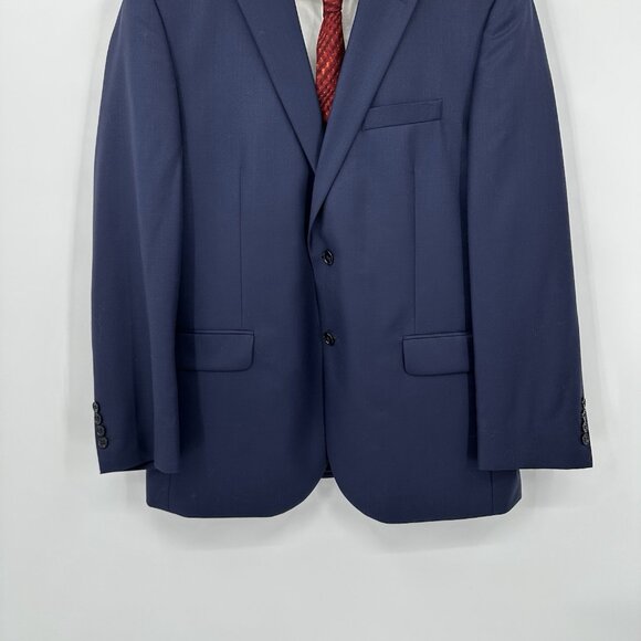 piece suit bright navy 100% wool tailored fit 35W 44R - Picture 7 of 14